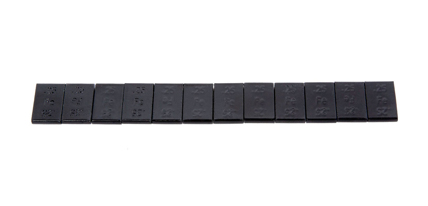 Black Adhesive Steel Weight 1/4 oz Segments, Adhesive Steel Weight, Black, Powder Coated, 1/4 oz Segments
