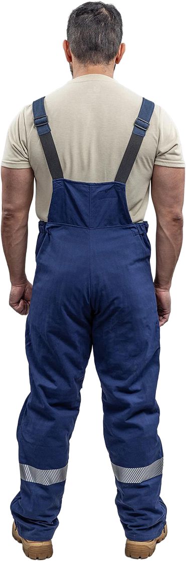 AGP Series Arc Flash Bib Overall, Navy, X-Large, Regular, 9.5 oz PYRAD, FR Silver Reflective Trim, 26" Leg Zippers