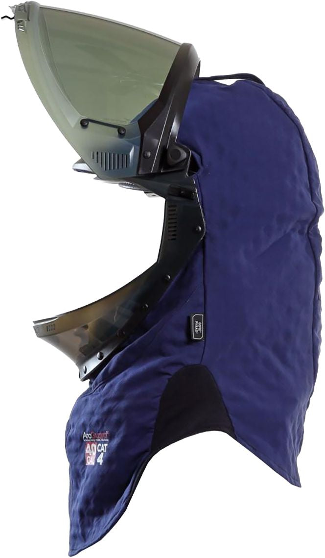 Enespro Series Arc Flash Lift Front Hood, Navy, One Size, 9.5 oz PYRAD Fabric by GORE-TEX LABS, 40 cal/cm² Arc Rating, CAT 4