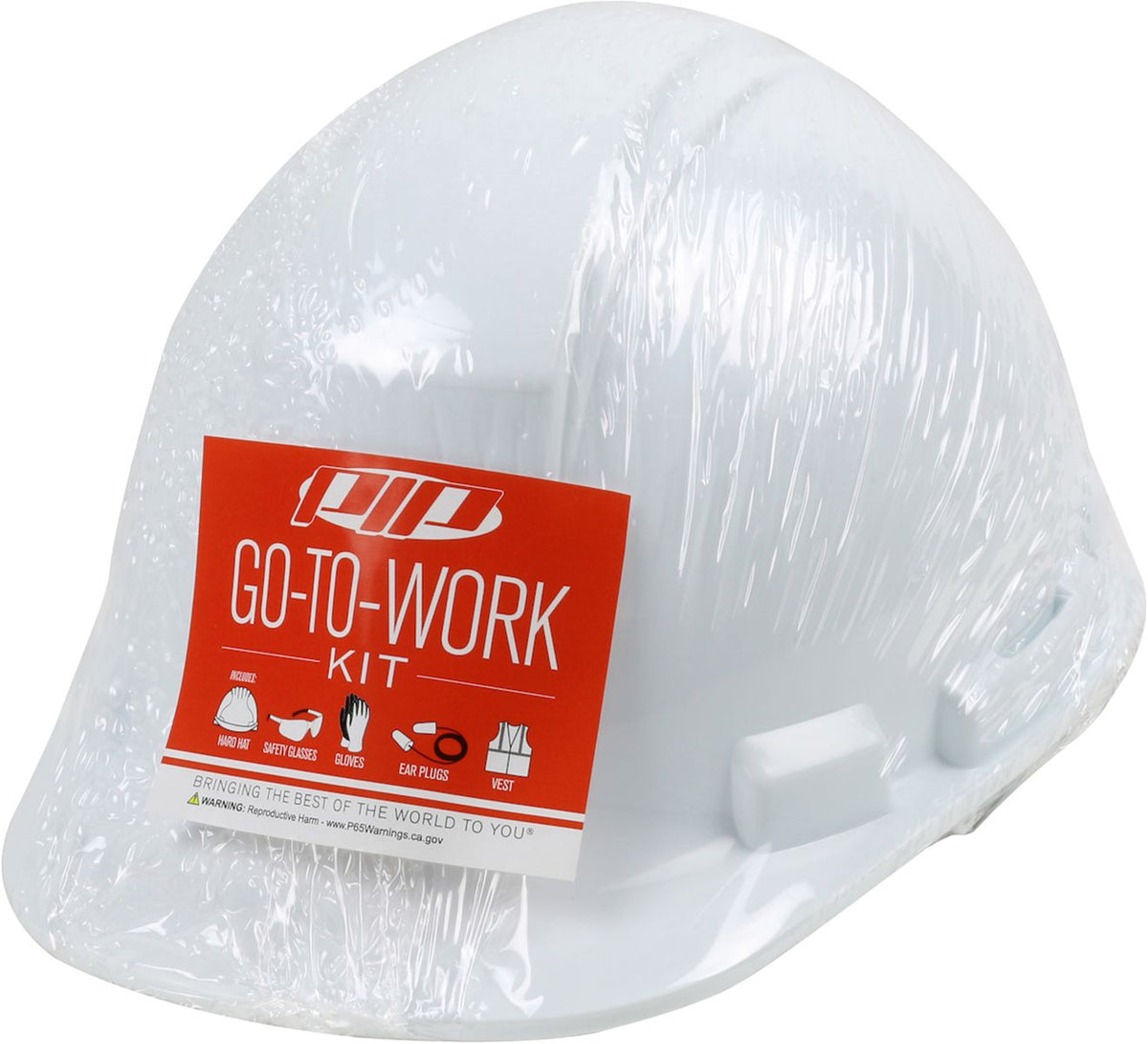Whistler Go-To-Work PPE Kit, White, Medium to Large, Includes Hard Hat, Vest, Gloves, Glasses, Corded Ear Plugs