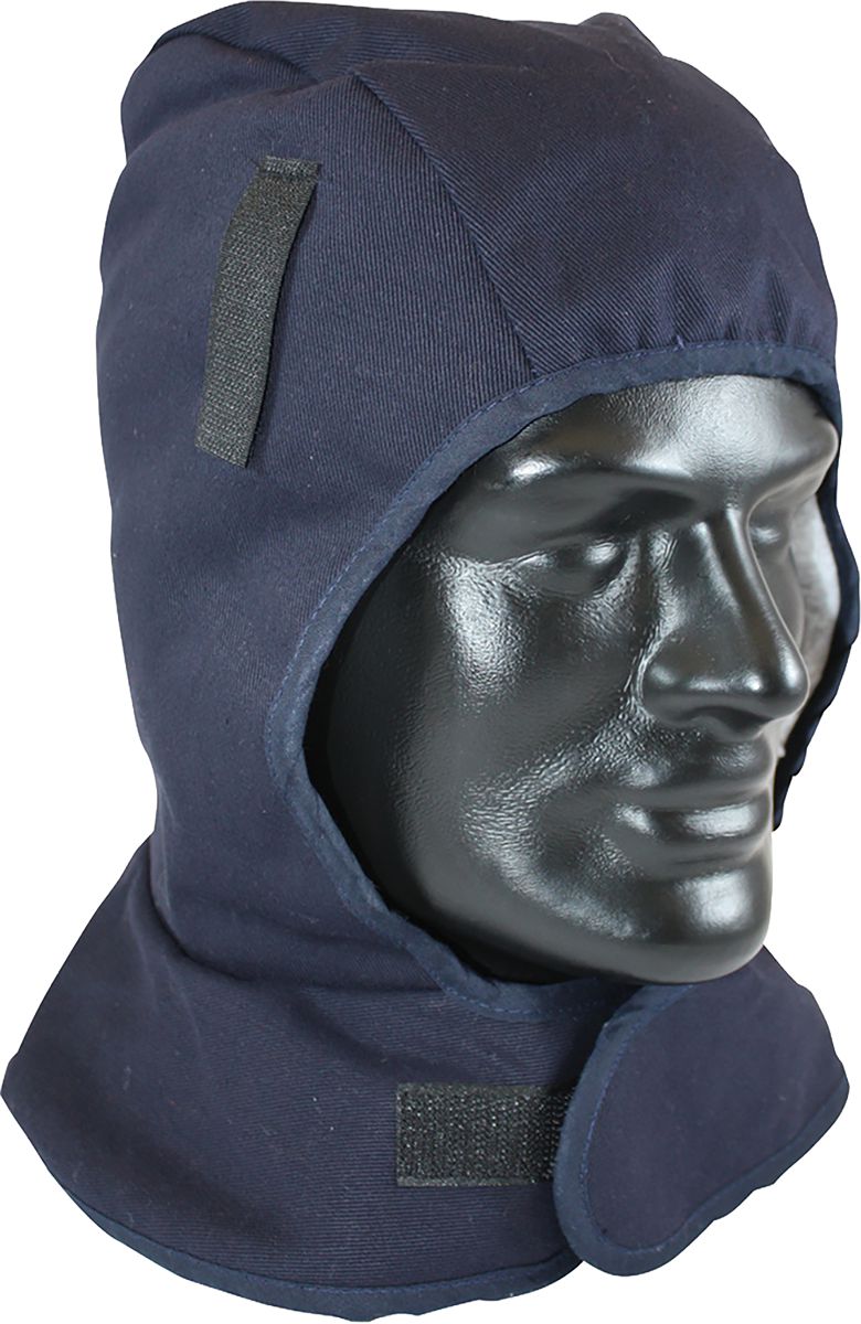 Winter Liner, Navy, One Size, Cotton Twill, Fleece, 2-Layers, Shoulder Length Coverage, Silver Reflective