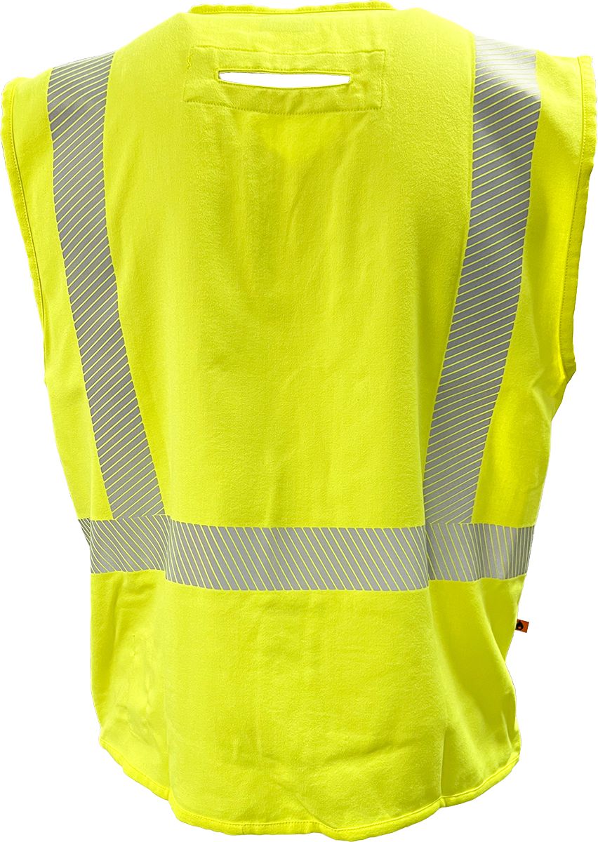 Reflective Apparel™ AR/FR Vest, Hi-Viz Yellow, Small, Aramid Blend, Modacrylic, Solid, Class 2