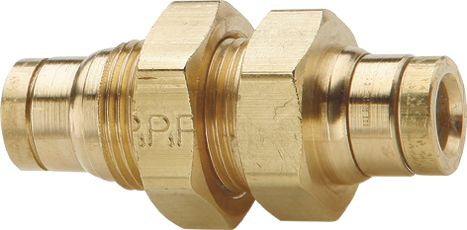 DOT Bulkhead Union Nylon 3/8 x 3/8", DOT Air Brake Push to Connect Bulkhead Union, Nylon, 3/8 x 3/8", Tube x Tube