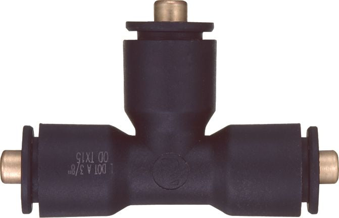 DOT Union Tee Nylon 1/2 x 1/2 x 1/2", DOT Air Brake Push to Connect Union Tee, Nylon, 1/2 x 1/2 x 1/2", Tube x Tube x Tube