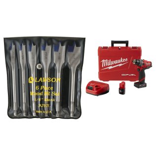  Milwaukee® M12 FUEL™ 1/2" Drill Driver Kit with Wood Boring Starter Dr - 1632741