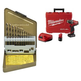  Milwaukee® M12 FUEL™ 1/2" Drill Driver Kit with Regency® Jobber Length - 1632731