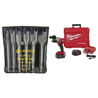 Milwaukee® M18™ FUEL 1/2" Hammer Drill Kit with Wood Boring Starter Dr - 1632805