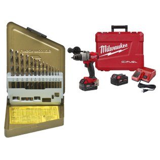  Milwaukee® M18™ FUEL 1/2" Hammer Drill Kit with Regency® Jobber Length - 1632795