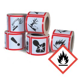 GHS Safety Pictogram Labels Flame Hazard 4" x 4" - 1403833