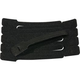  Releasable Cable Tie Hook and Loop 6" Black - 58363