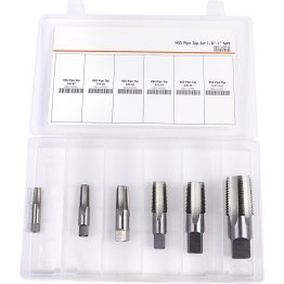  1/4"-1" 5PC NPT Pipe Tap Set In Mobile Tray - PM08230710