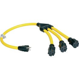  Extension Cord Tri-Tap Adapter 15A 125V - 20826