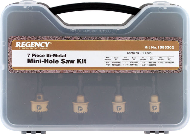 Mini-Hole Saw Kit, 7-Piece Regency Mini-Hole Saw Large Kit