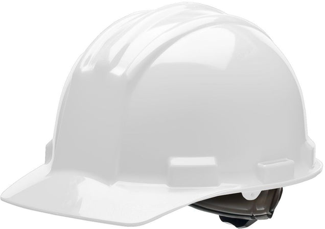 S51 Hard White Hat, S51 Hard Hat, Standard, White, Ratchet Adjustment, 4-Point Suspension