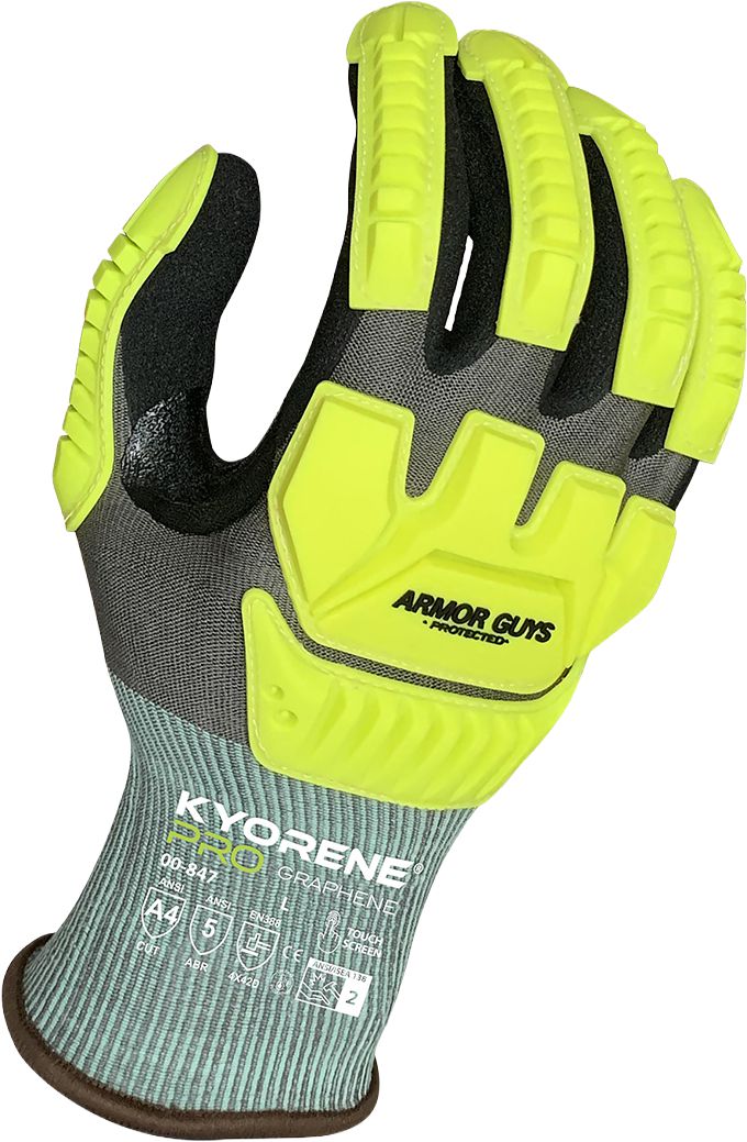 Kyorene Pro Cut Resistant Gloves, Gray, Large, Cut Resistant Gloves, Black HCT Micro Foam Nitrile Palm Coating, 15-Gauge