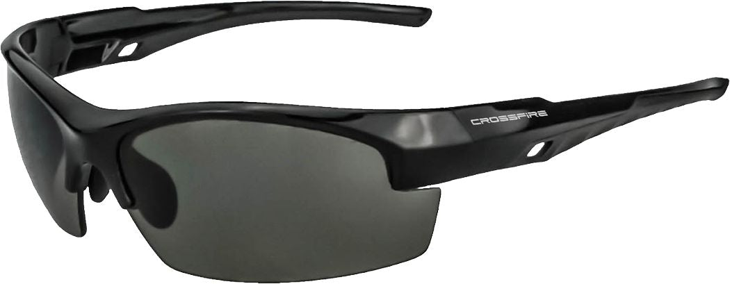 Crucible Premium Series Safety Glasses, Regular, Shiny Black Frame, Po ...