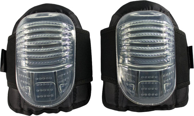 Clear Flat Cap Gel Knee Pads, Clear, One Size, PVC, Hook and Loop Closure Straps, Slip-resistant