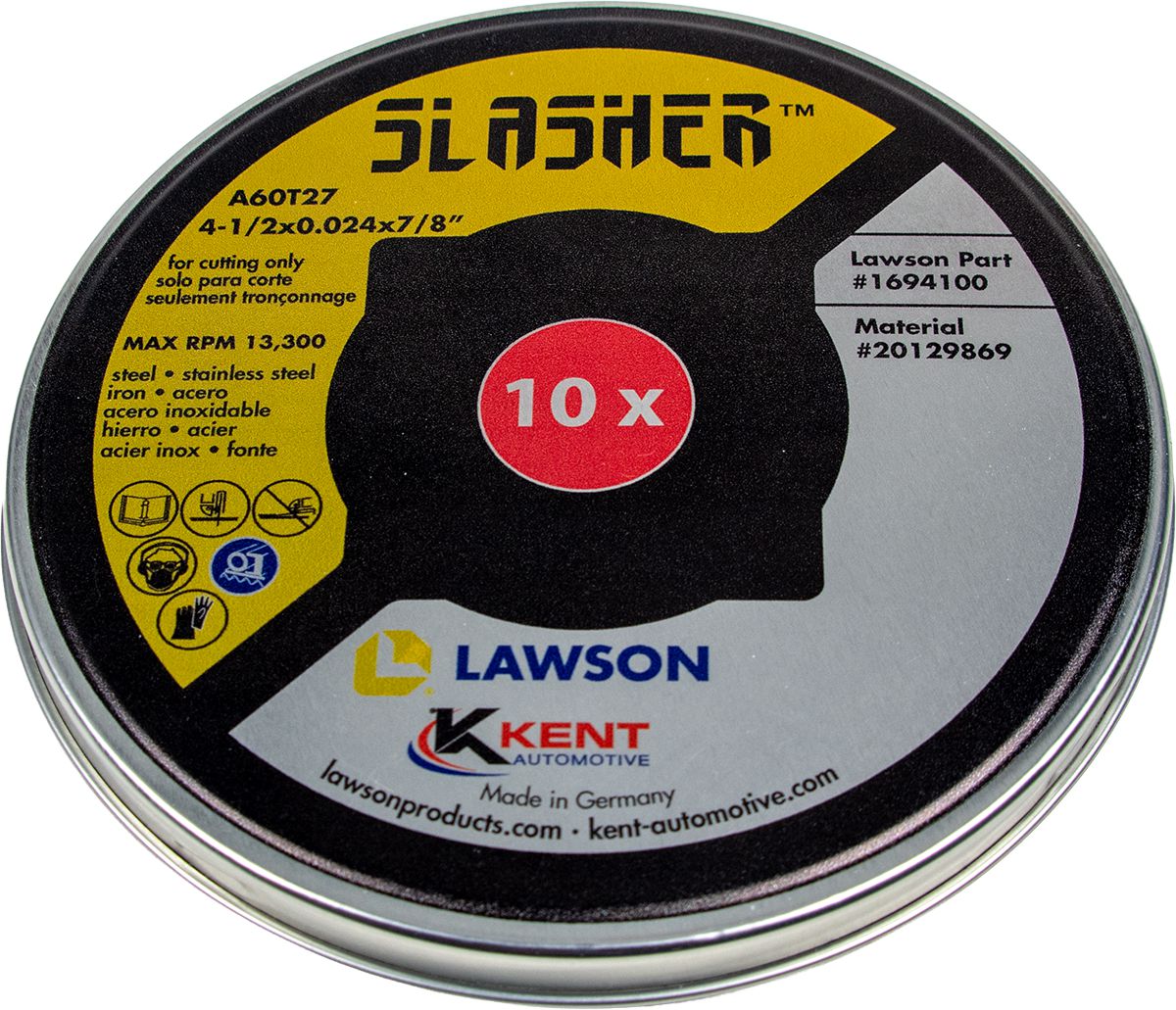 Slasher Ultra-Thin Cut-Off Wheel, All Steel, 4-1/2" X .024" X 7/8" 10pk, Slasher Cut-Off Wheel, All-Steel Cutting