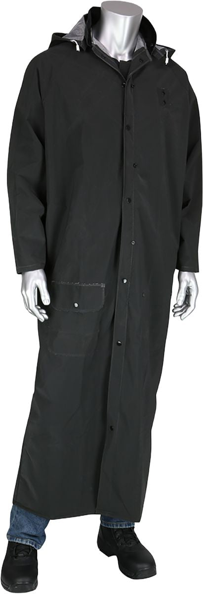 Base35™ Duster Raincoat, Black, 3X-Large, Polyester, PVC, 60