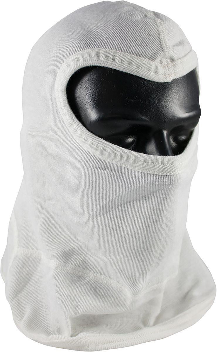 Nomex® Balaclava with Bib, White, One Size, Nomex, 1-Layer, Slit Eye Coverage