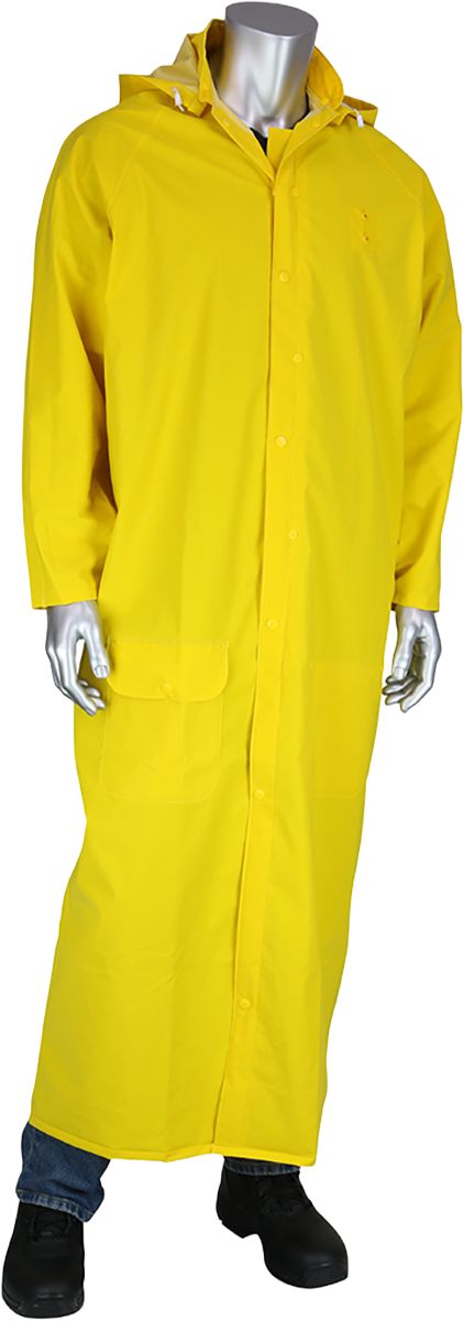 Base35FR™ Duster Raincoat, Yellow, 3X-Large, Polyester, PVC, 60