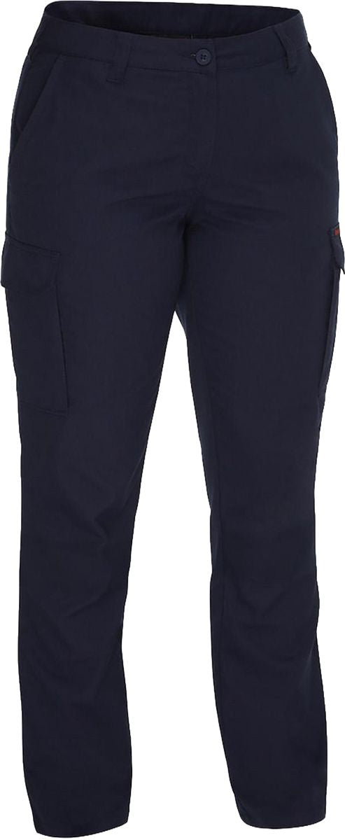 Bisley FR Women Cargo Pant, Navy, 12 Tall, Aramid Blend, Cotton, Modacrylic, 6-Pockets, Bisley FR Women Cargo Pant, Navy