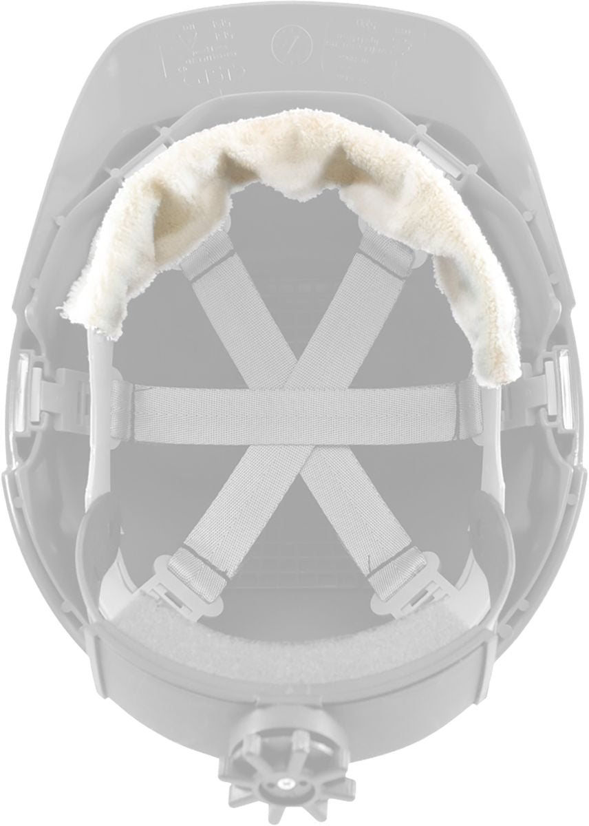 EZ-Cool® Sweatband for Hard Hats, Beige, One Size, Terry Cloth, Plastic Snap Closure