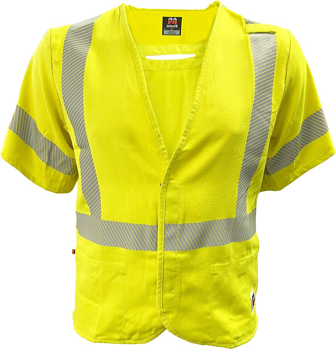 Reflective Apparel™ AR/FR Vest, Hi-Viz Yellow, X-Large, Aramid Blend, Modacrylic, Solid, Class 3