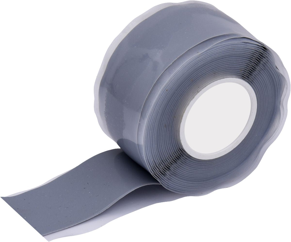 Premium Self-Adhering Tool Binding Tape, Gray, OS, Silicone Rubber, 15 lb Max Load Lmit, 12 ft.