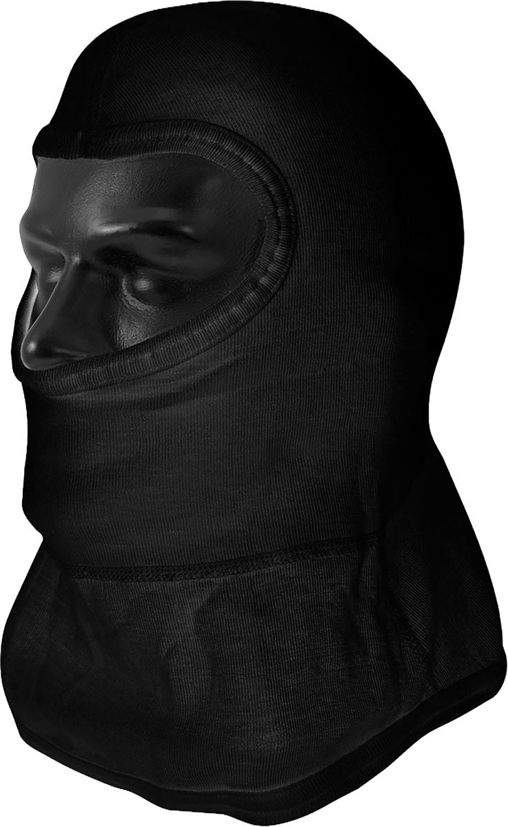 FR Hood, Black, One Size, Nomex/Lenzing, Full Face Coverage, Straight Cut Design