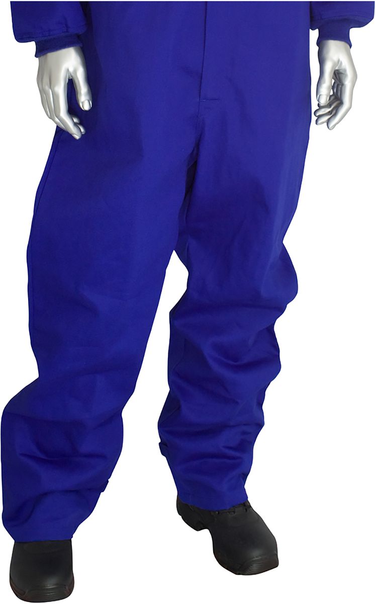 AR/FR Coverall, Blue, 4X-Large, 7 oz Cotton, Nylon, ATPV 9.2 cal/cm², Hook and Loop Closure, 2-Pockets, HRC Level 2