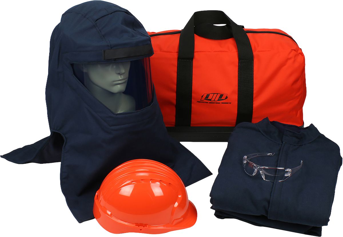 Arc Flash Kit, Navy, 2X-Large, ATPV 40 cal/cm², PPE 4, Includes Ventilated Arc Hood, Jacket, Overpant, Hard Hat