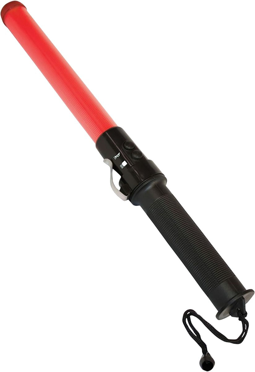 Flash Baton, Red, 16" Long x 1" Diameter, 4 LED, Includes Carrying Strap and Attachment Clip