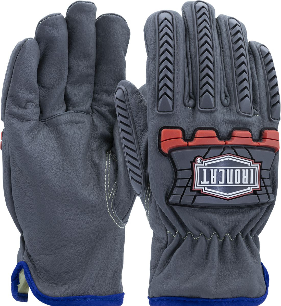Ironcat® AR Drivers Glove, Gray, Large, Goatskin, Leather Palm & Back, Slip-On Cuff, Aramid Liner, Ironcat® AR Drivers Glove
