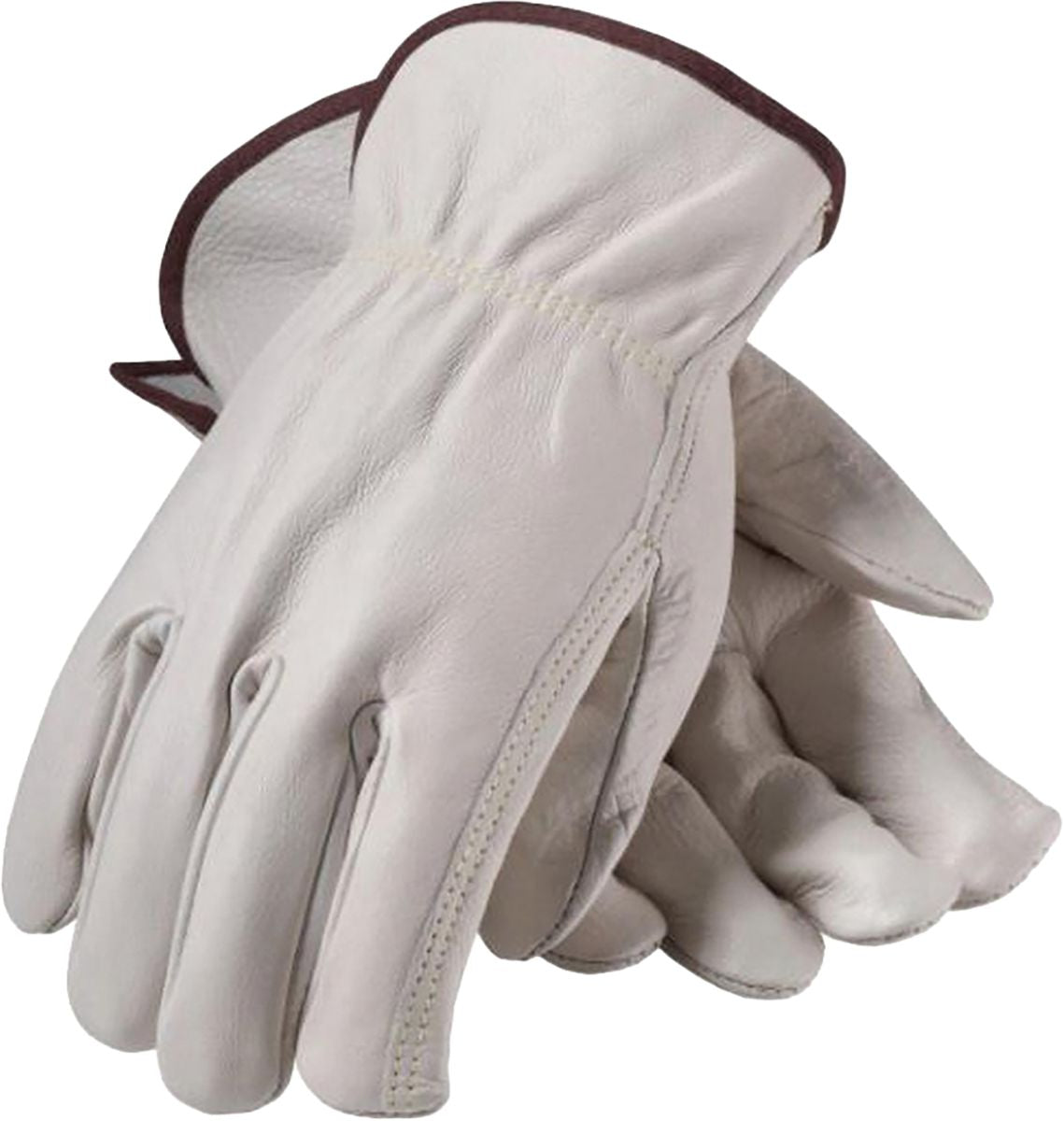 Brahma Men Drivers Glove, Natural, 2X-Large, Cowhide, Elastic Cuff, Shirred Elastic Back, Standard Stitching, Unlined Lining