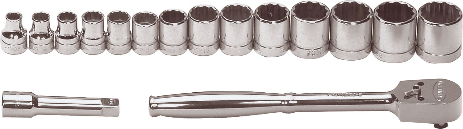 Socket Set, Metric, 12pt Shallow, 16pc – Lawson Products