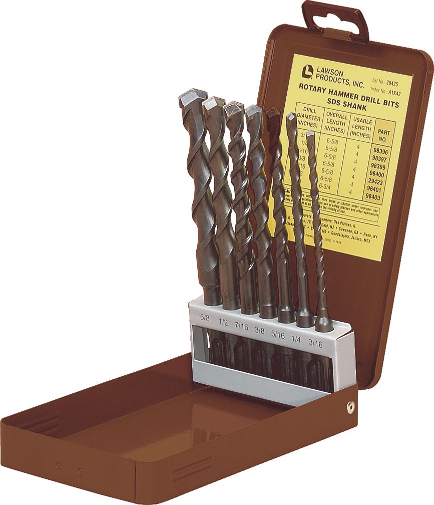 Rotary Hammer Drill Bit Set 7Pcs, Rotary Hammer Drill Bit Set, 7 Pieces, 3/16 to 5/8