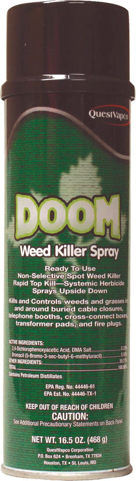 dandelion doom herbicide Doom Non-Selective Weed Killer Spray 16.5 oz Aerosol – Lawson Products
