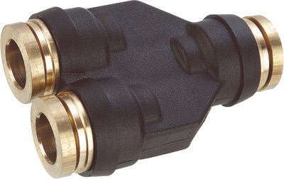 DOT Y Union Nylon 3/8 x 3/8 x 3/8", DOT Air Brake Push to Connect Y Union, Nylon, 3/8 x 3/8 x 3/8", Tube x Tube x Tube