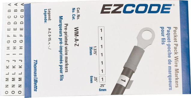 Wire Marker Booklet Alpha/Numeric, Wire Marker Booklet, Alpha/Numeric, Ten Markers Each of A to Z, 0 to 15, +, -
