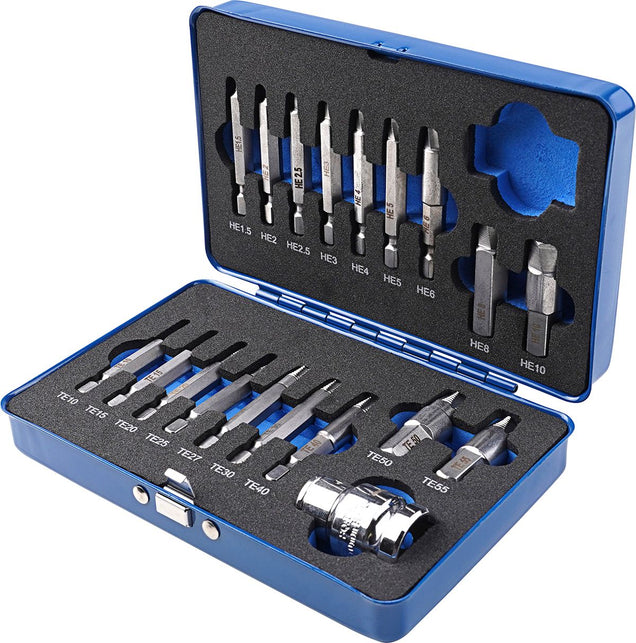 Torhex Quick Change Screw Extractor Kit, 19 Piece, 19 Piece, Torhex Quick Change Screw Extractor Kit