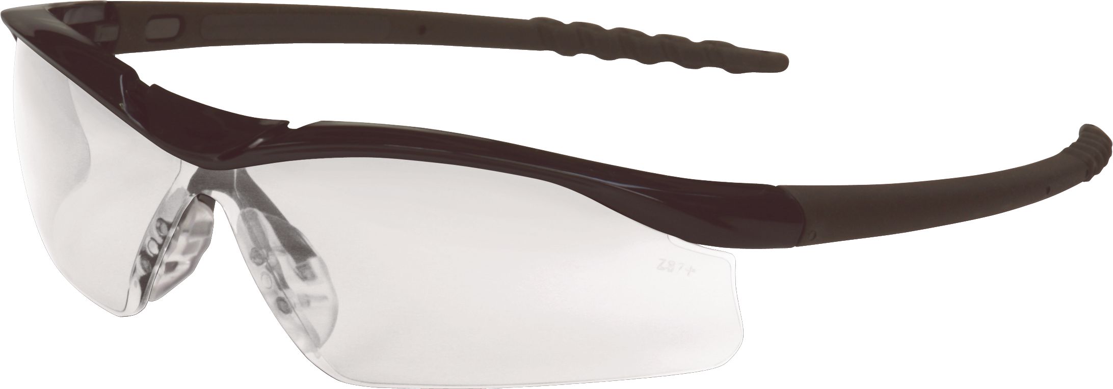 DL1 Dallas Safety Glasses, Black Frame, Clear Lens, Scratch-Resistant Coating