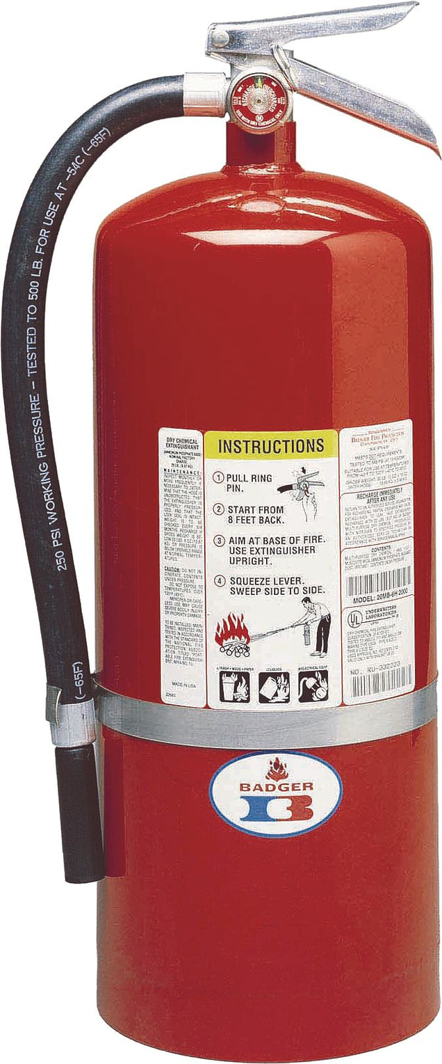 Standard Line Fire Extinguisher, UL Rating 20A:120B:C, Capacity 20 Lbs., Cylinder: Steel, Wall Hook