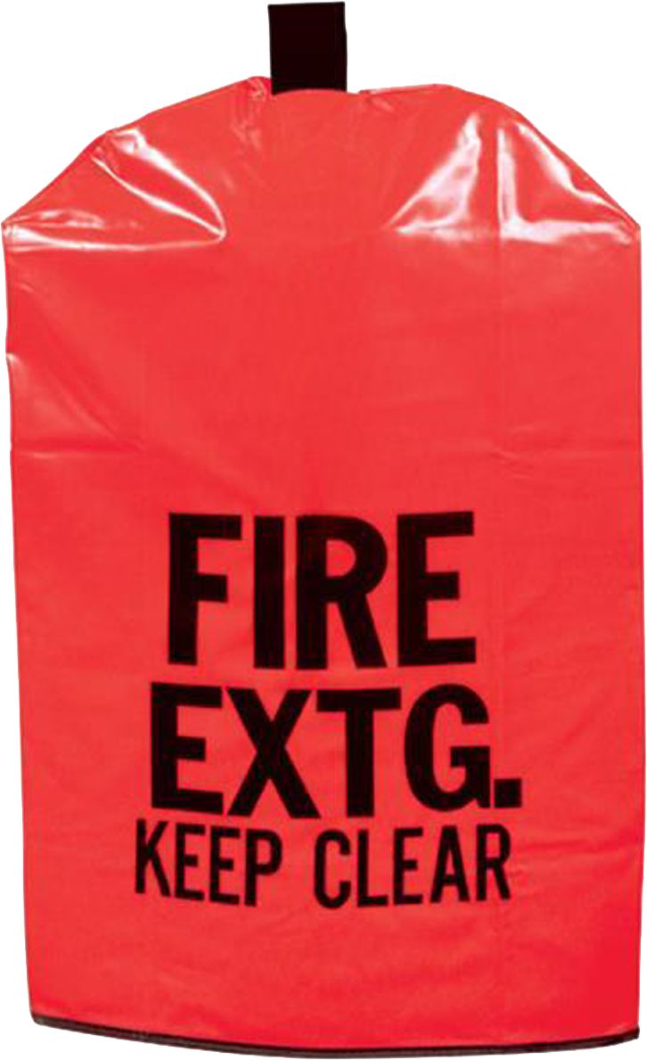 Fire Extinguisher Cover, Fire Extinguisher Vinyl Cover, Red with Black Lettering, 25