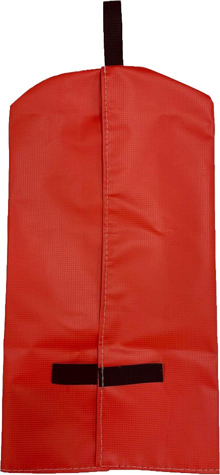 Fire Extinguisher Cover, Fire Extinguisher Vinyl Cover, Red with Black Lettering, 25" High x 16-1/2" Wide, Medium