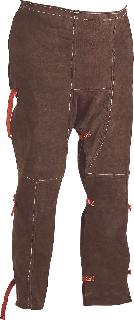 Welding Chaps, Leather, Side Split Cowhide, Snap Fastenerss, 40