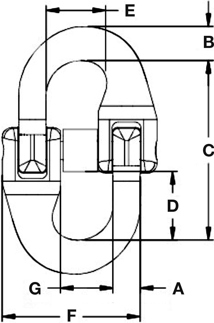 Hammerlok Coupling Link, Grade 100, 9/32
