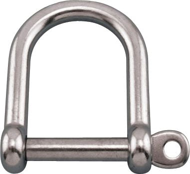 Screw Pin Wide D Shackle, Stainless Steel, 1/2