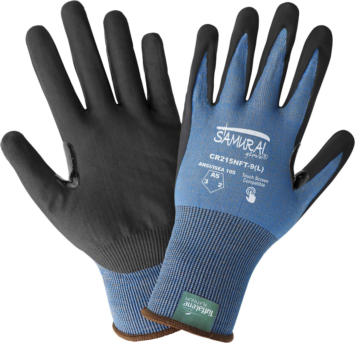 Samurai Glove® Cut Resistant Glove, Blue/Gray, 2X-Large, A5 Cut Resistance, Tuffalene Platinum Shell
