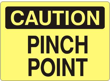 Caution Pinch Point Sign, Fiberglass – Lawson Products